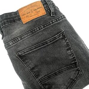 Zara Jeans Men's 32x29 Black Dark Wash Skinny Fit Stretch Denim‎ 1975 Denimwear